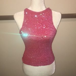 Sequined sleeveless top
